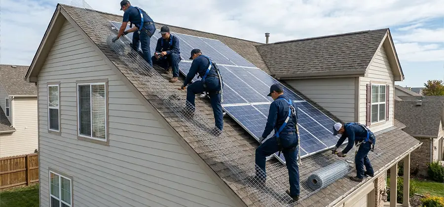 Pigeon Wire for Solar Panels in Millburn